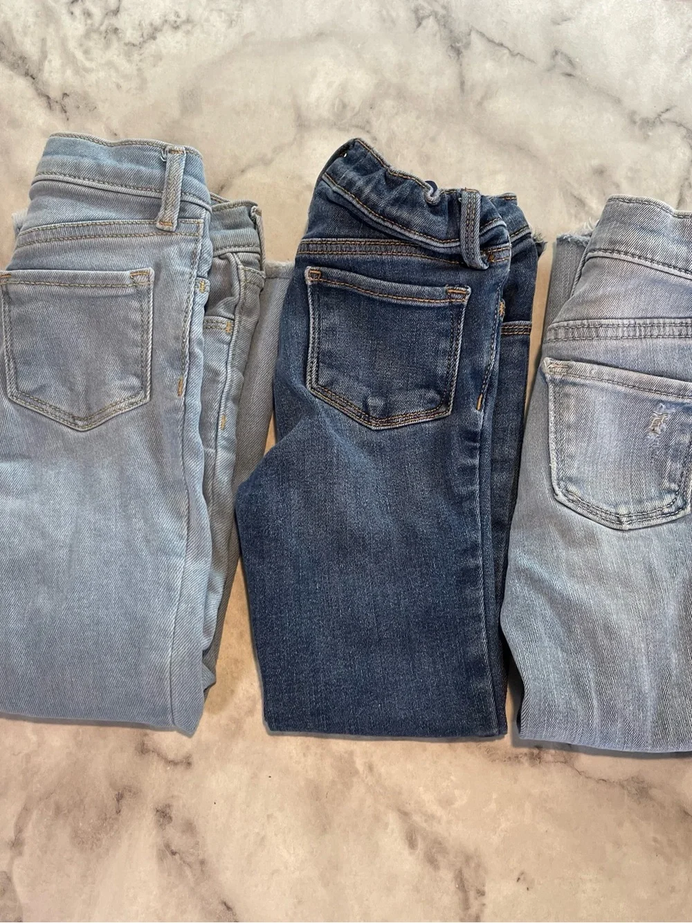 3 pr Girls Jeans size 5, 5T Old Navy Rockstar Jeggings 3 pair adjustable waists
